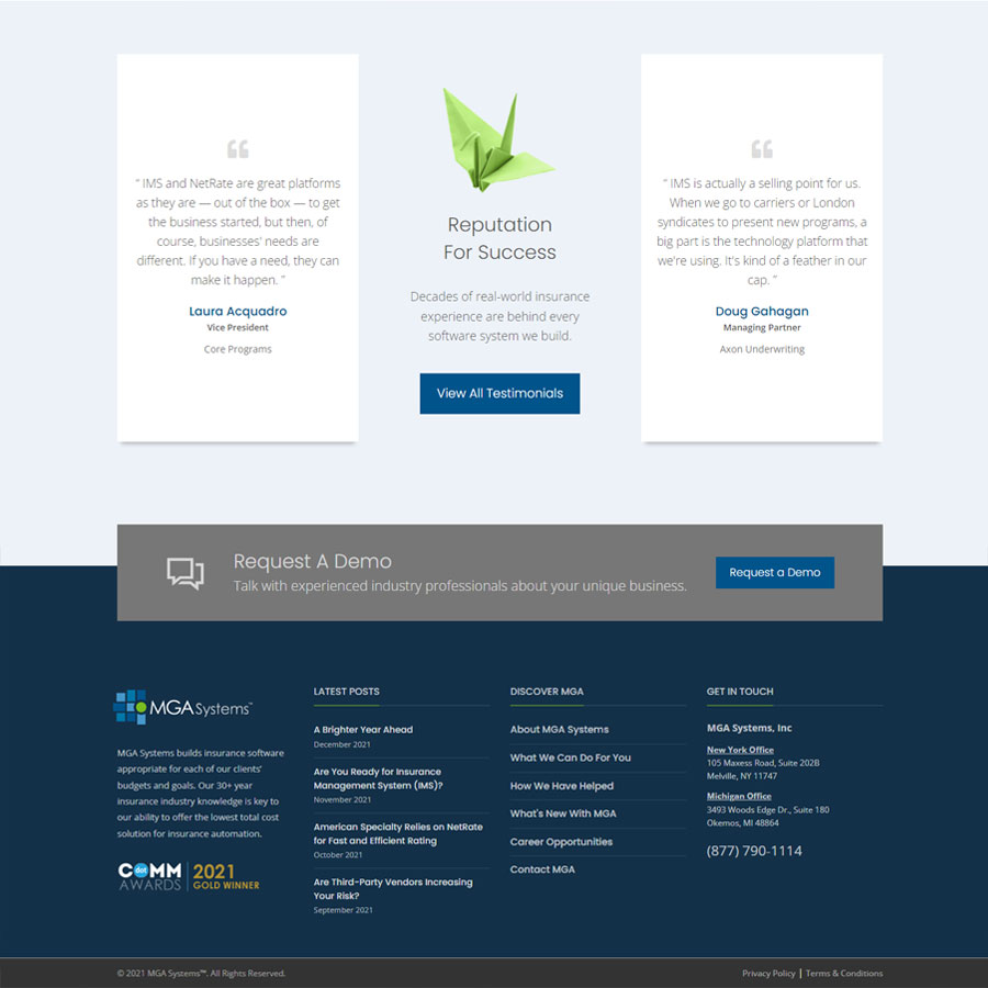 Website Development - Footer - Desktop Screenshot